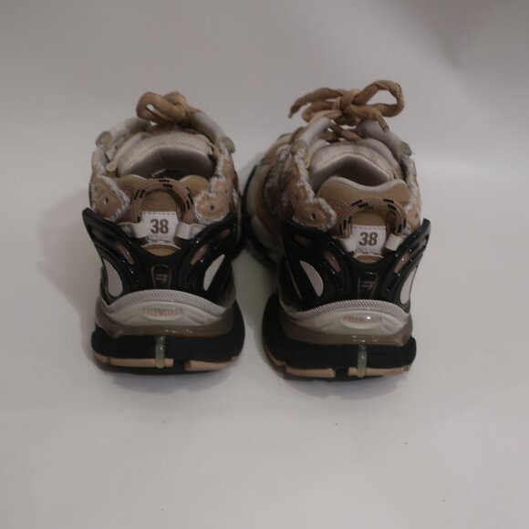 Womens Balenciaga White Taupe Gold Black Laced Grailed Runners Sneaker 8 - Picture 6 of 9